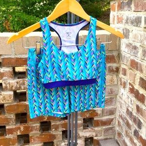 Reebok athletic bra and shorts girls sz M or 10/12